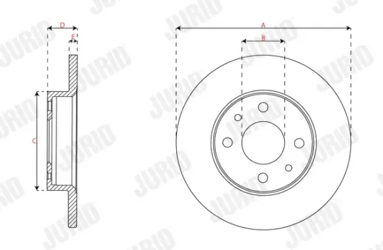 Bremsscheibe Hinterachse JURID 563350JC Bild Bremsscheibe Hinterachse JURID 563350JC