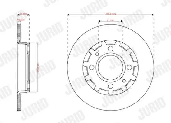 Bremsscheibe Hinterachse JURID 563364JC Bild Bremsscheibe Hinterachse JURID 563364JC