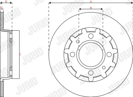 Bremsscheibe Hinterachse JURID 563364JC Bild Bremsscheibe Hinterachse JURID 563364JC