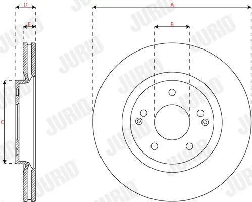 Bremsscheibe Vorderachse JURID 563384JC Bild Bremsscheibe Vorderachse JURID 563384JC