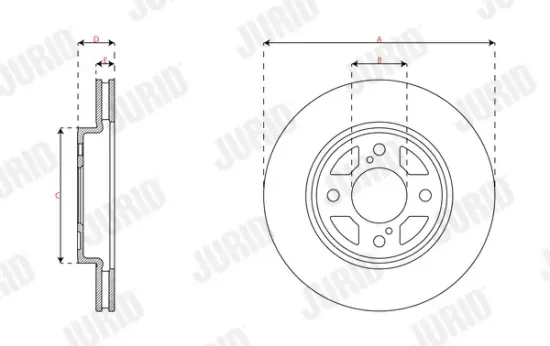 Bremsscheibe Vorderachse JURID 563389JC Bild Bremsscheibe Vorderachse JURID 563389JC