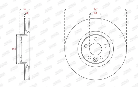 Bremsscheibe Vorderachse JURID 563400JC Bild Bremsscheibe Vorderachse JURID 563400JC