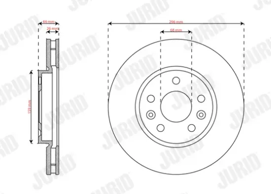 Bremsscheibe Vorderachse JURID 563425JC Bild Bremsscheibe Vorderachse JURID 563425JC
