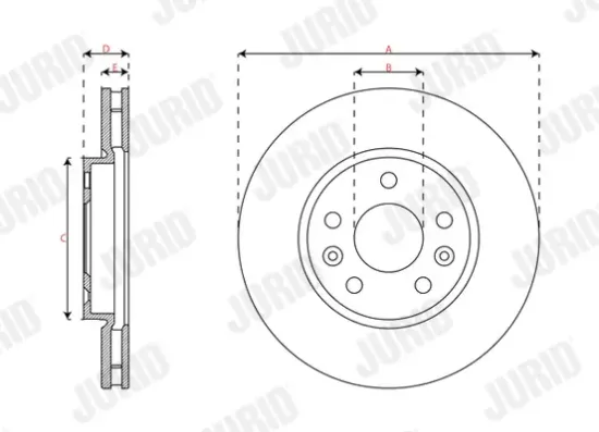 Bremsscheibe Vorderachse JURID 563425JC Bild Bremsscheibe Vorderachse JURID 563425JC