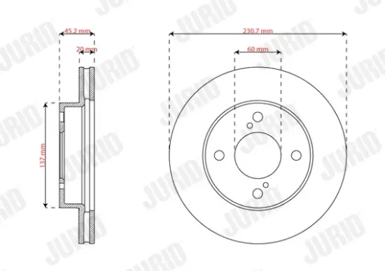 Bremsscheibe Vorderachse JURID 563441JC Bild Bremsscheibe Vorderachse JURID 563441JC