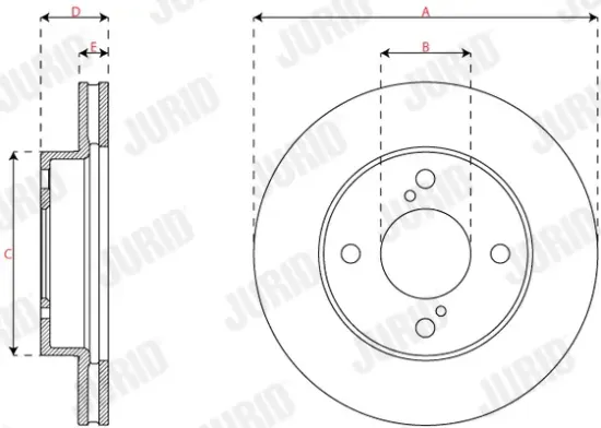 Bremsscheibe Vorderachse JURID 563441JC Bild Bremsscheibe Vorderachse JURID 563441JC