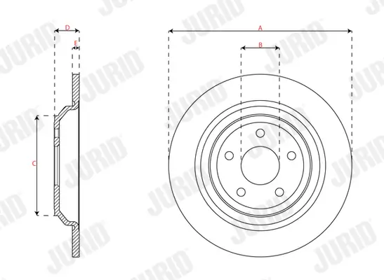 Bremsscheibe Hinterachse JURID 563450JC Bild Bremsscheibe Hinterachse JURID 563450JC