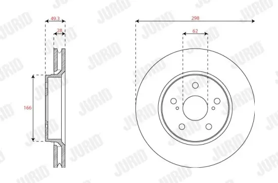 Bremsscheibe Vorderachse JURID 563459JC Bild Bremsscheibe Vorderachse JURID 563459JC