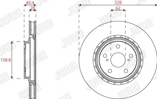 Bremsscheibe Vorderachse JURID 563460JC Bild Bremsscheibe Vorderachse JURID 563460JC
