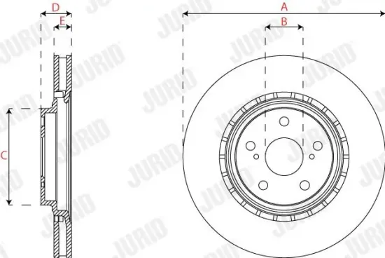 Bremsscheibe Vorderachse JURID 563460JC Bild Bremsscheibe Vorderachse JURID 563460JC