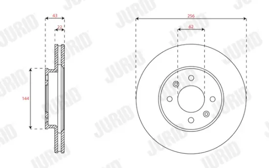 Bremsscheibe Vorderachse JURID 563461JC Bild Bremsscheibe Vorderachse JURID 563461JC