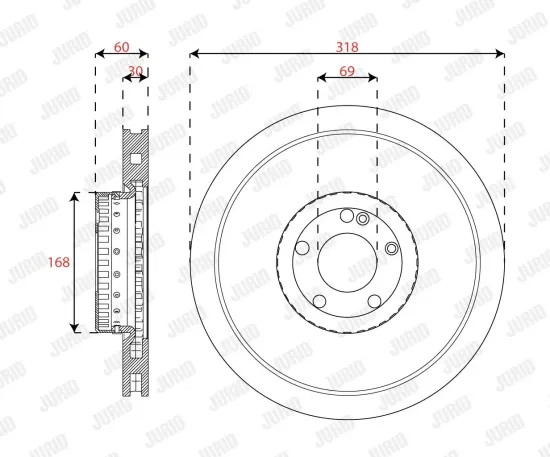 Bremsscheibe JURID 563464JVC-1 Bild Bremsscheibe JURID 563464JVC-1