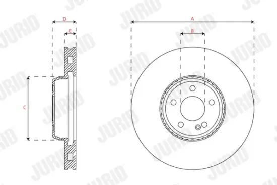 Bremsscheibe Vorderachse JURID 563465JC-1 Bild Bremsscheibe Vorderachse JURID 563465JC-1