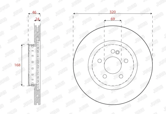 Bremsscheibe Hinterachse JURID 563468JVC-1 Bild Bremsscheibe Hinterachse JURID 563468JVC-1