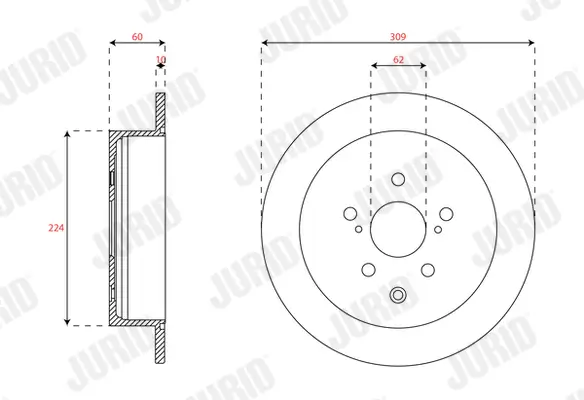 Bremsscheibe Hinterachse JURID 563493JC