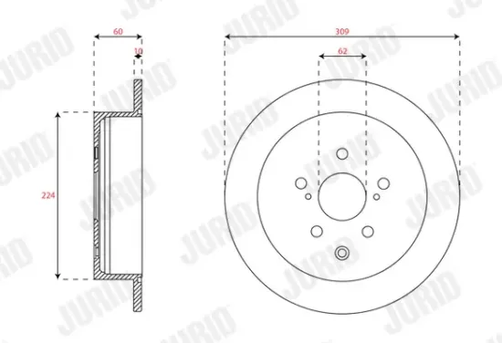 Bremsscheibe Hinterachse JURID 563493JC Bild Bremsscheibe Hinterachse JURID 563493JC