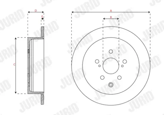 Bremsscheibe Hinterachse JURID 563493JC Bild Bremsscheibe Hinterachse JURID 563493JC