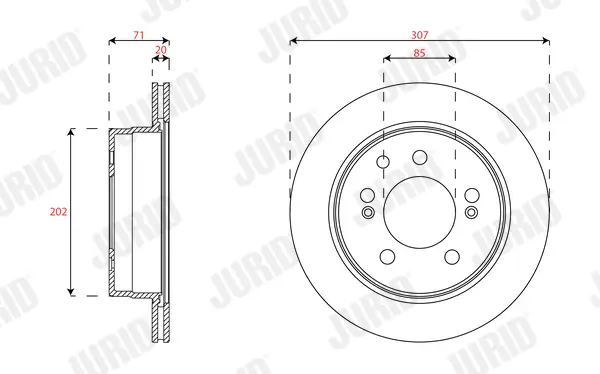 Bremsscheibe Hinterachse JURID 563501J