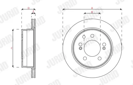 Bremsscheibe Hinterachse JURID 563501J Bild Bremsscheibe Hinterachse JURID 563501J