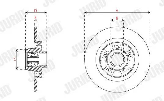Bremsscheibe Hinterachse JURID 563504J Bild Bremsscheibe Hinterachse JURID 563504J