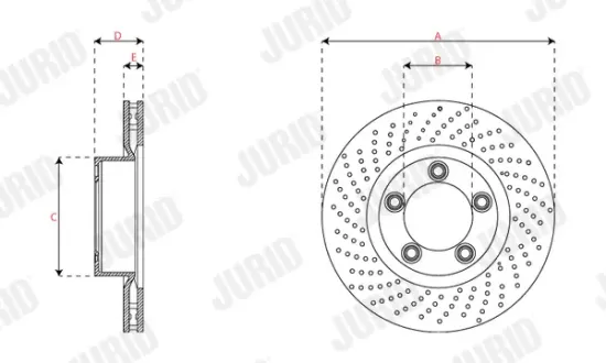 Bremsscheibe Vorderachse links JURID 563535JC-1 Bild Bremsscheibe Vorderachse links JURID 563535JC-1