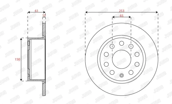 Bremsscheibe Hinterachse JURID 563593JC Bild Bremsscheibe Hinterachse JURID 563593JC