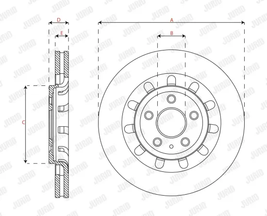 Bremsbelagsatz, Scheibenbremse Vorderachse JURID 571876J Bild Bremsbelagsatz, Scheibenbremse Vorderachse JURID 571876J