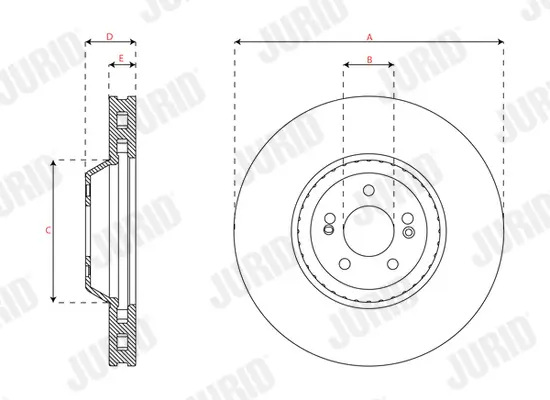 Bremsscheibe Vorderachse JURID 563617JC-1 Bild Bremsscheibe Vorderachse JURID 563617JC-1