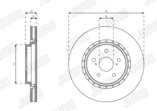 Bremsscheibe Vorderachse JURID 563619JC-1 Bild Bremsscheibe Vorderachse JURID 563619JC-1