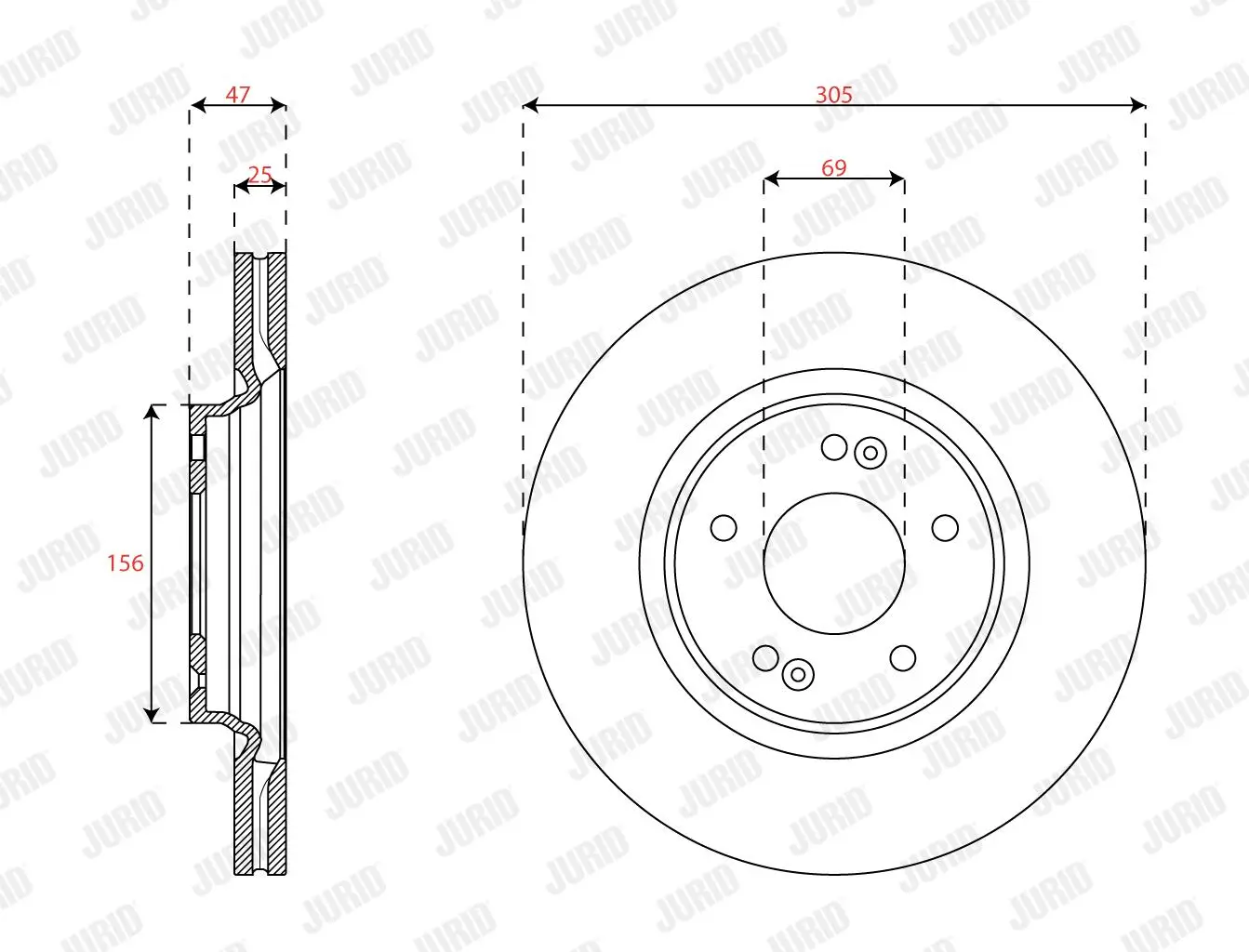 Bremsscheibe Vorderachse JURID 563620JC
