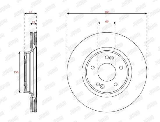 Bremsscheibe Vorderachse JURID 563620JC Bild Bremsscheibe Vorderachse JURID 563620JC