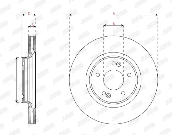 Bremsscheibe Vorderachse JURID 563620JC Bild Bremsscheibe Vorderachse JURID 563620JC