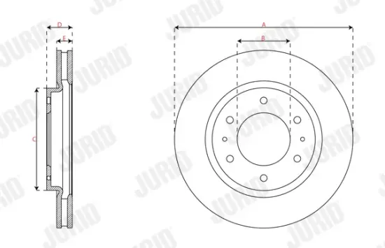 Bremsscheibe Vorderachse JURID 563621JC Bild Bremsscheibe Vorderachse JURID 563621JC