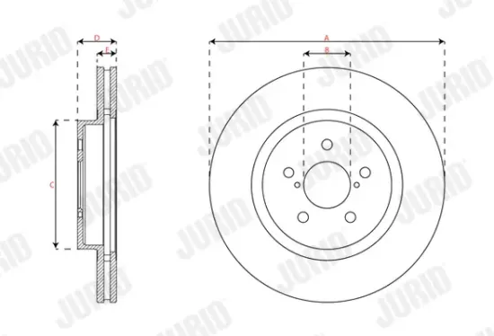 Bremsscheibe Vorderachse JURID 563624JC Bild Bremsscheibe Vorderachse JURID 563624JC