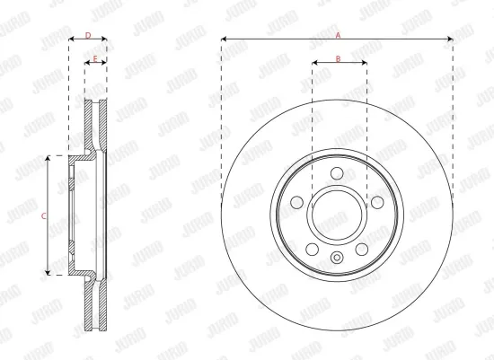Bremsscheibe Vorderachse JURID 563626JC Bild Bremsscheibe Vorderachse JURID 563626JC