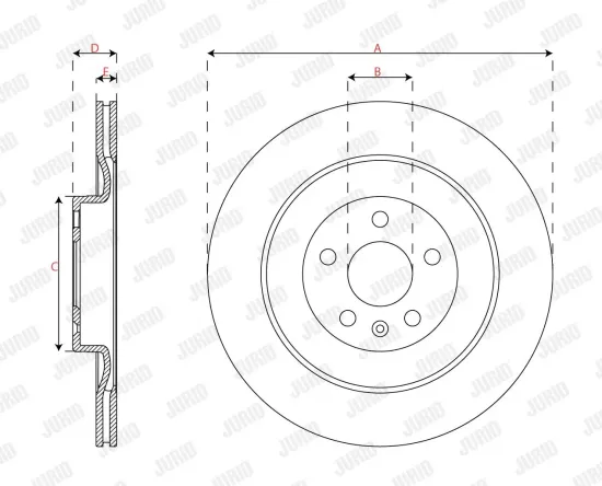 Bremsscheibe Hinterachse JURID 563630JC Bild Bremsscheibe Hinterachse JURID 563630JC