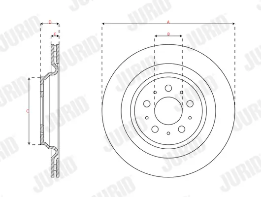 Bremsscheibe Hinterachse JURID 563659JC-1 Bild Bremsscheibe Hinterachse JURID 563659JC-1