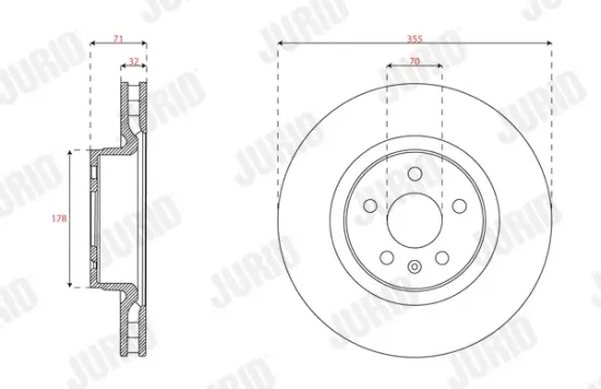 Bremsscheibe Vorderachse JURID 563660JC-1 Bild Bremsscheibe Vorderachse JURID 563660JC-1