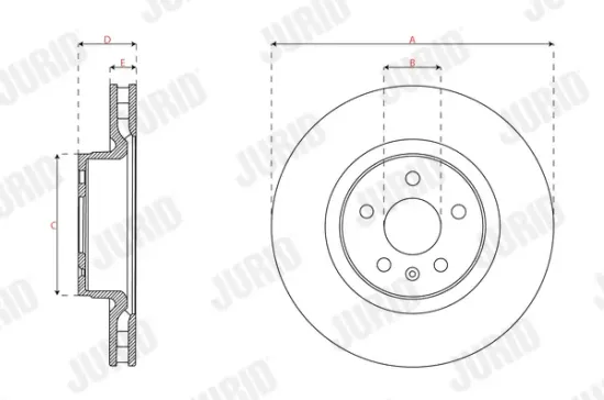 Bremsscheibe Vorderachse JURID 563660JC-1 Bild Bremsscheibe Vorderachse JURID 563660JC-1