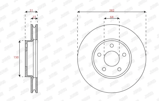 Bremsscheibe Vorderachse JURID 563663JC Bild Bremsscheibe Vorderachse JURID 563663JC