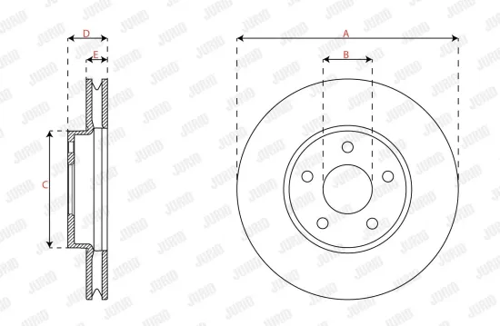 Bremsscheibe Vorderachse JURID 563663JC Bild Bremsscheibe Vorderachse JURID 563663JC