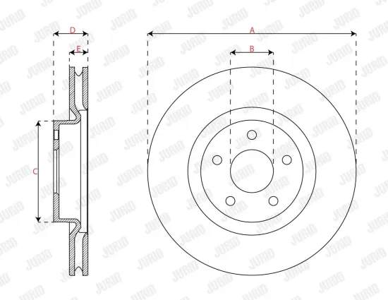 Bremsscheibe Vorderachse JURID 563664JC Bild Bremsscheibe Vorderachse JURID 563664JC