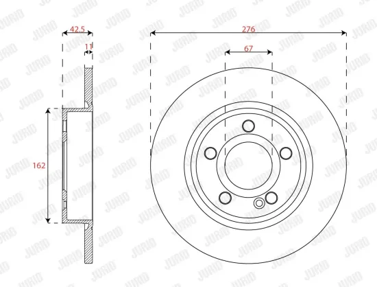 Bremsscheibe Hinterachse JURID 563667JC Bild Bremsscheibe Hinterachse JURID 563667JC