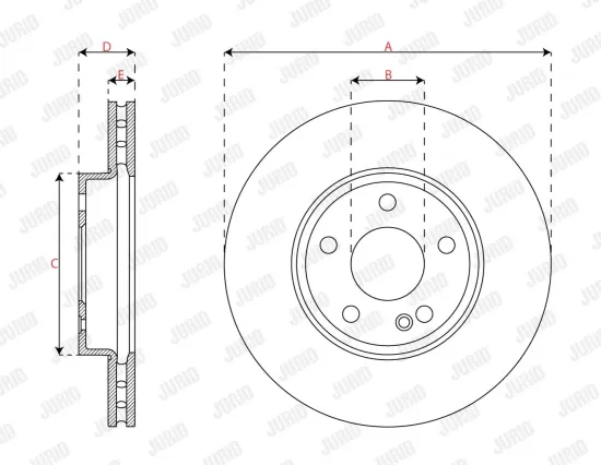 Bremsscheibe Vorderachse JURID 563676JC Bild Bremsscheibe Vorderachse JURID 563676JC