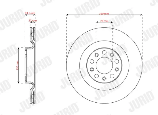 Bremsscheibe Hinterachse JURID 563681JC Bild Bremsscheibe Hinterachse JURID 563681JC