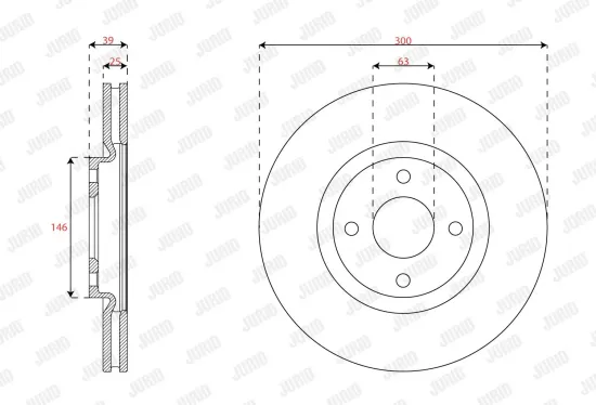 Bremsscheibe Vorderachse JURID 563687JC Bild Bremsscheibe Vorderachse JURID 563687JC