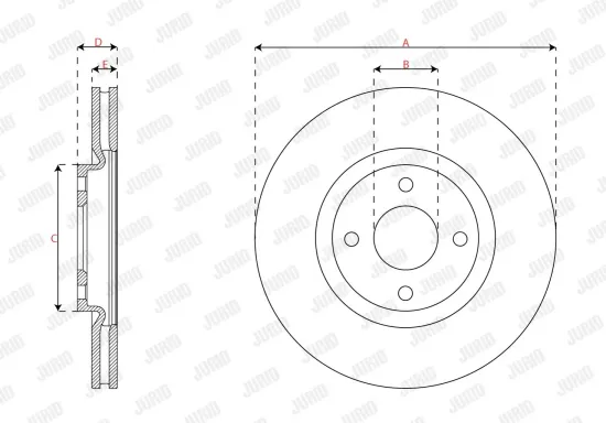 Bremsscheibe Vorderachse JURID 563687JC Bild Bremsscheibe Vorderachse JURID 563687JC