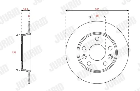 Bremsscheibe Hinterachse JURID 563690JC Bild Bremsscheibe Hinterachse JURID 563690JC
