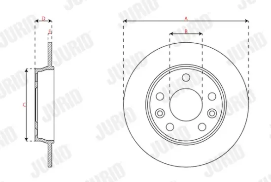 Bremsscheibe Hinterachse JURID 563690JC Bild Bremsscheibe Hinterachse JURID 563690JC