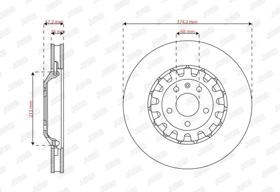 Bremsscheibe Vorderachse JURID 563692JVC-1 Bild Bremsscheibe Vorderachse JURID 563692JVC-1